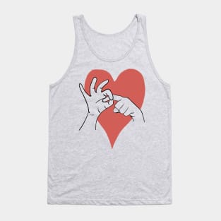 Love gesture - naughty valentines gift rude - light colour Tank Top